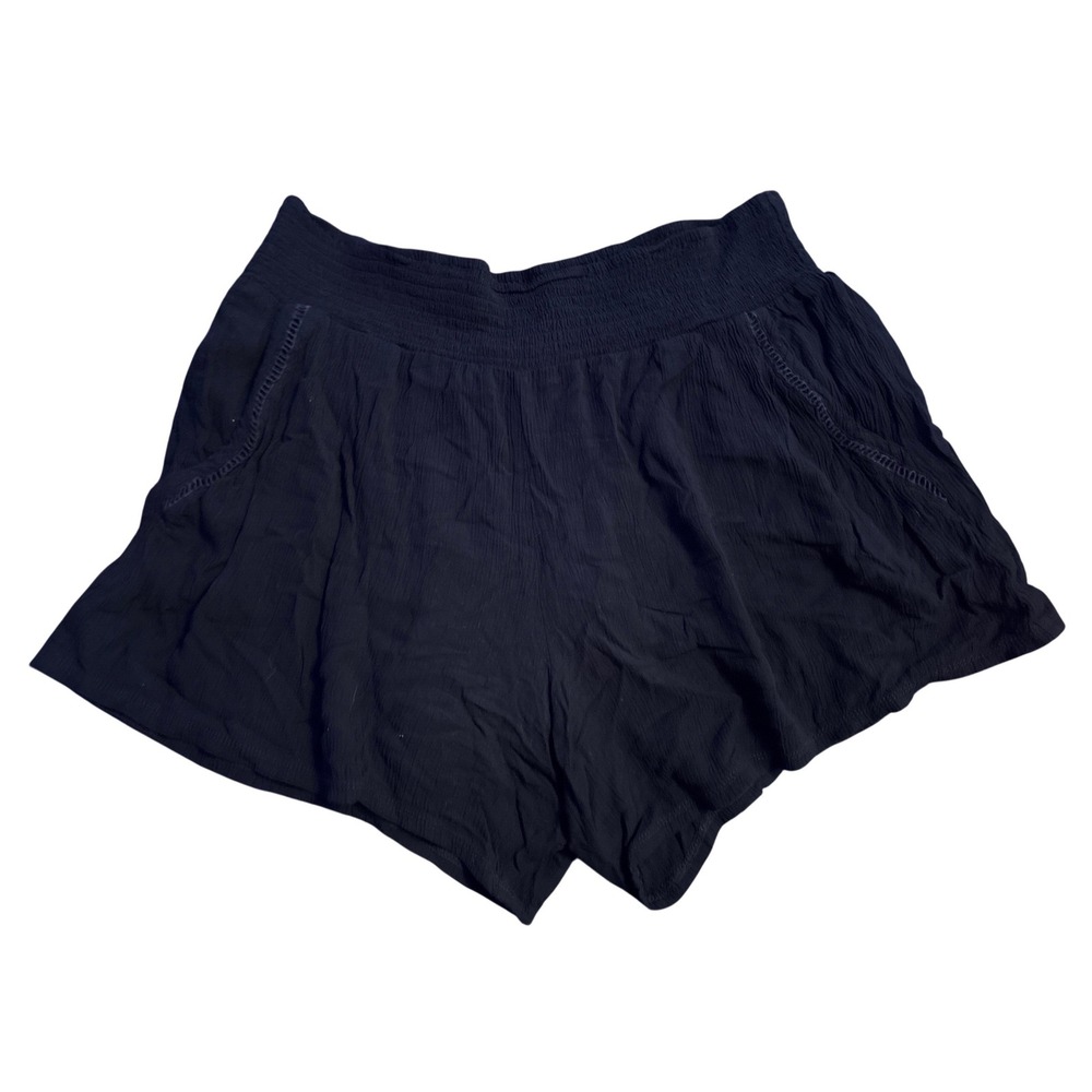 Three Dots Black Rayon Pull On Flowy Shorts Size L